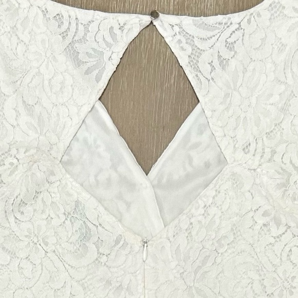 Lulus Lace Romper White Faux Wrap Bell Sleeve S - Picture 7 of 13